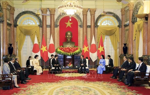 President hosts Japanese Crown Prince, Crown Princess
