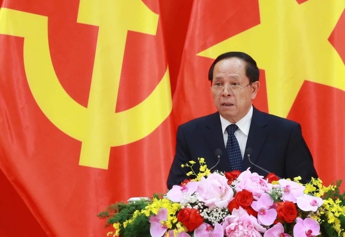 Phó Chủ tịch Hội hữu nghị Việt Nam - Trung Quốc Nguyễn Văn Thơ phát biểu tại Gặp gỡ.